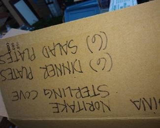 Terrible picture I'll get another one later but this is a noritake dinnerware set called silver cove immaculate set never used.