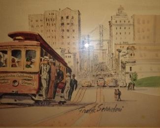 Frank Serratonti watercolor of Cable Car in San Francisco
