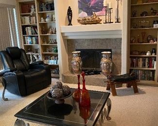 COCKTAIL TABLE/ STEEL AND AGATE/41” x 41”