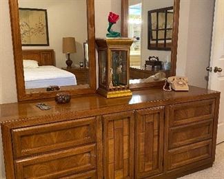 DIXIE  DOUBLE DRESSER/SMALL GOLD DISPLAY CASE/OLD ROTARY DIAL PHONE