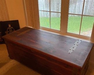 LARGE HINGED CEDAR TRUNK