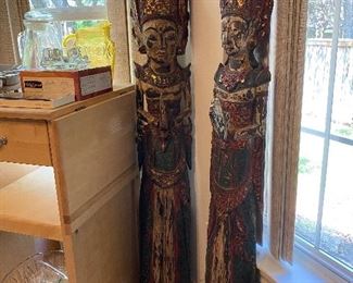 PR TALL CARVED FIGURES/PERHAPS FROM BALI