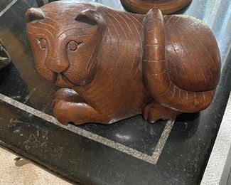LARGE CARVED ASIAN CAT