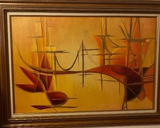 COLORFUL ABSTRACT OIL PAINTING 