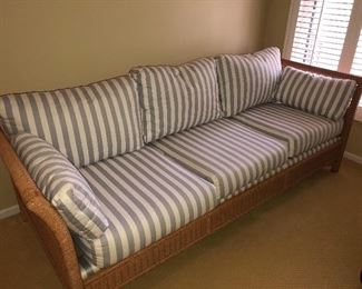 All-weather wicker sofa with 3 cushion seat - excellent condition  (84" L x 35" D x 28.5" H) - $700 - NOW ONLY $300