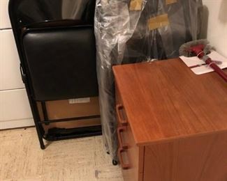 Folding Table w/ 4 Chairs, Cabinet