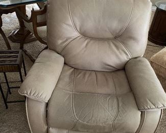 Leather recliner with electric switch