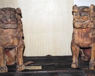 Pair Edo Temple Lions