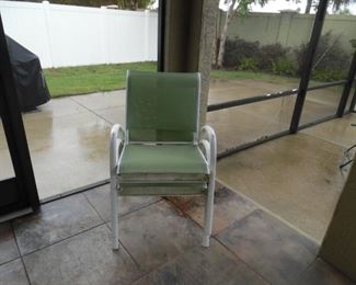 2 White Metal Chairs