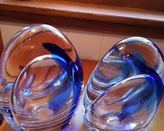 Hand blown bookends 