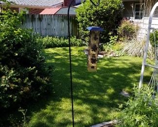 Shepherd hook and bird feeder