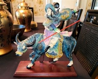 Vintage Chinese Pottery warrior roof tile