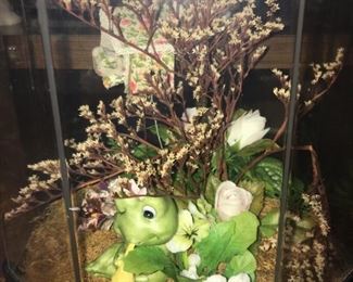 Terrarium with Frog and Florals