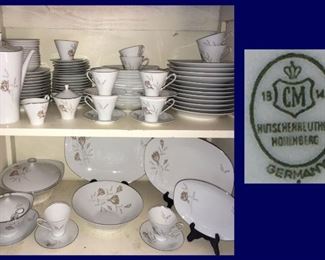 Hutshenaluther Hollemberg 94 Piece China Set with Serving Pieces and 4 Piece Coffee Service Set.