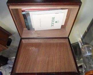 Rolex Oyster Watch Box w/ Leather Buckle Vintage Swiss w/ 2 Rolex Oyster Booklets