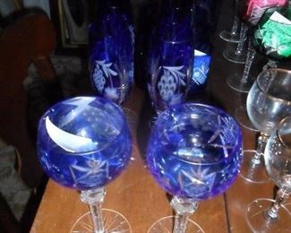 Bohiemian Cut to clear wine glasses