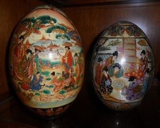 Large Cloisonne Asian Eggs