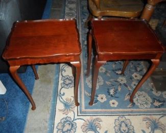 Pair of small wood side tables