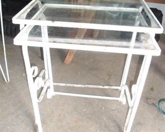 2 wrought iron nesting tables