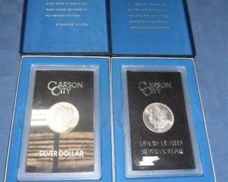 2 Carson City Silver Dollars 1882 & 1883