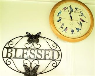 Blessed wall hanging & clock