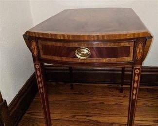 Councill Inlaid table open sides oval top