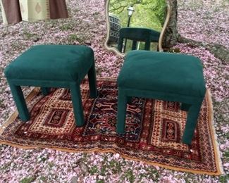 Vintage ottomans 
$250
Mirror $125