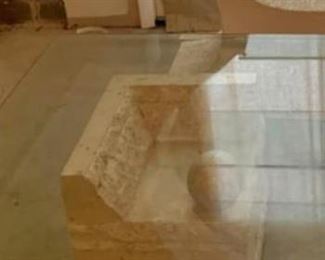 Tessalated stone marble table $250