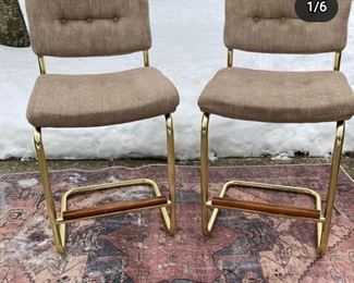 2 counter height cantilever chairs $200