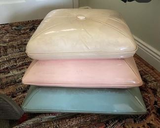 Custom patent leather 
Mid Century poof $200