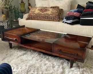 Lacquer mid century coffee table $559 heavy bring hrkp