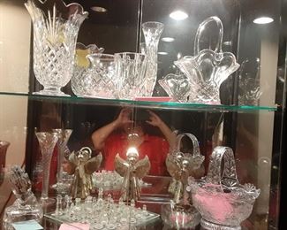 Assorted pressed cut glassware