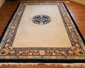 One of Several Hand Knotted Chinese Rugs, One Silk