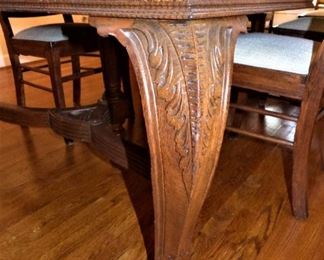 Antique Dining Table with beautifully carved legs