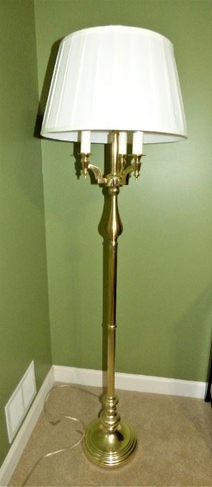 One of Two QUALITY brass floor lamps