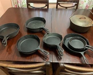 Griswold and Wagner cast iron skillets