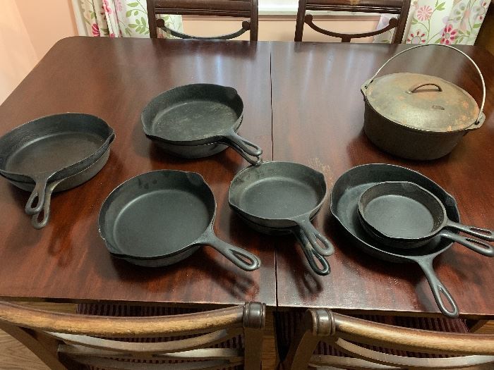 Griswold and Wagner cast iron skillets