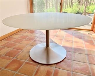 1. Room & Board Pedestal Table w/ Frosted Glass Top (54" x 29")
