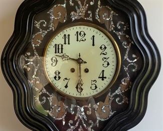 37. Wall Clock w/ Mother of Pearl Inlay (20" x 24")