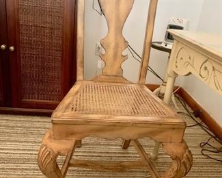 80. Carved Chair w/ Cane Seat (24" x 20" x 42")