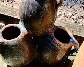 97. 4 Pot Ceramic Planter (15" x 16")