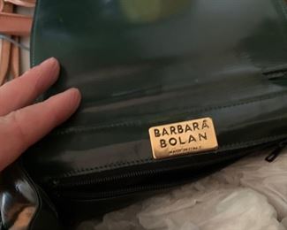 Barbara Bolan Green Leather Purse