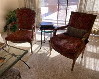 upholstered arm chairs