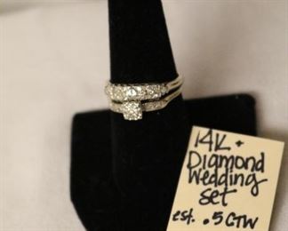 14k Diamond Wedding Set 