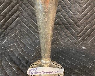 Sterling Trumpet Vase