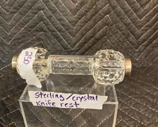 Sterling & Crystal knife rest 