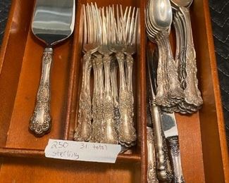 Sterling flatware set 