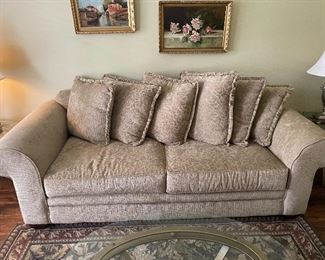 Newer neutral sofa in excellent condition