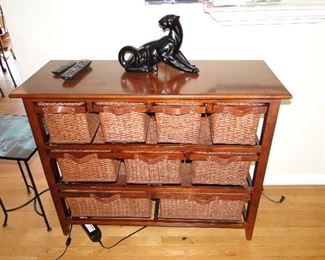 Storage with baskets, Panther lamp
