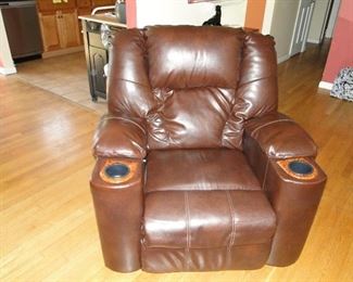 Large Durablend Recliner electric with dual cup holders